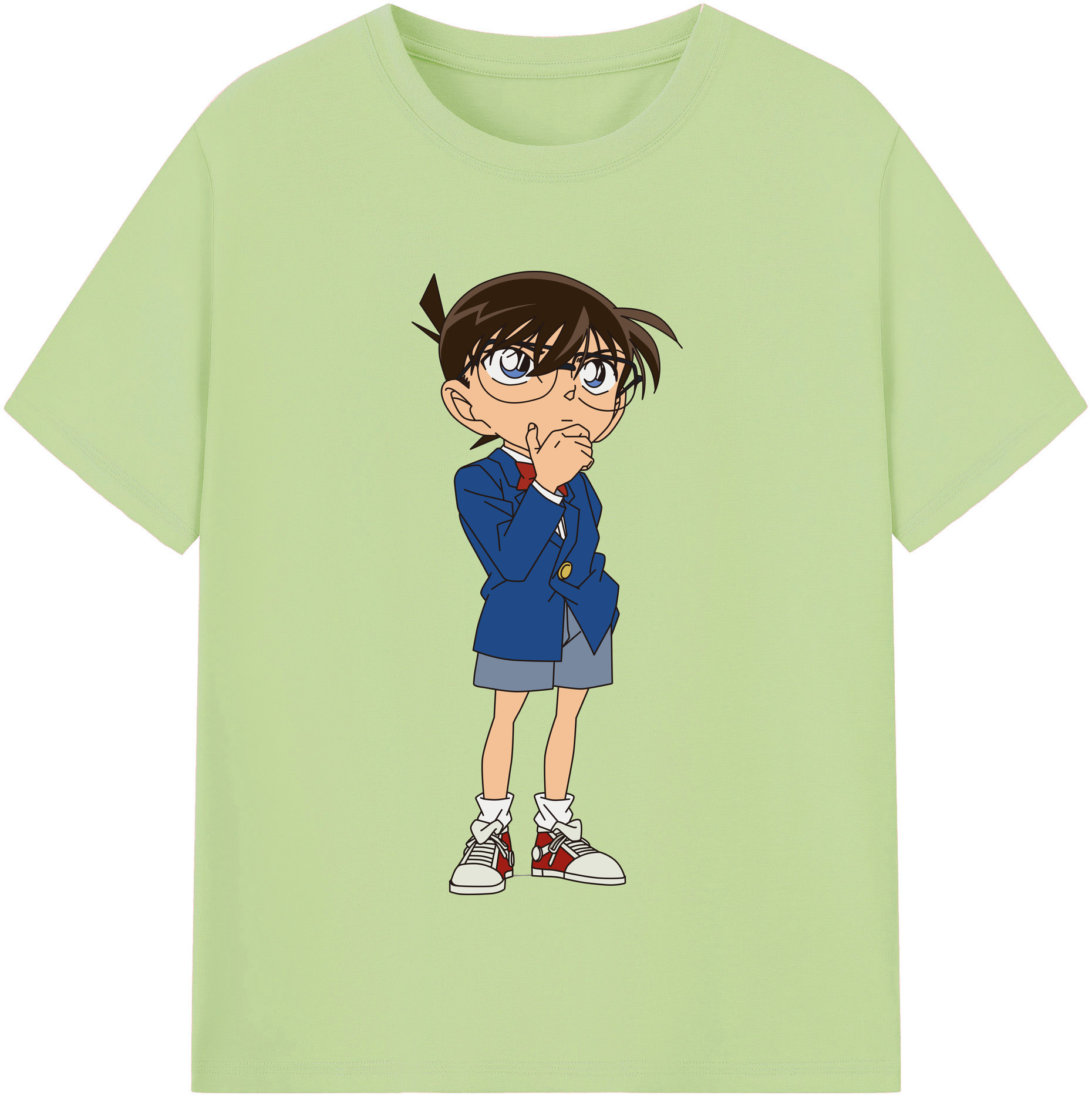 （画像用） 名探偵コナン 江戸川 コナン Detective Conan Conan Edogawa 綿100％半袖Tシャツ（フロントプリント）
